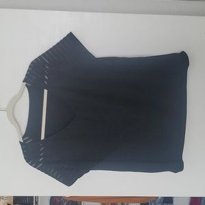 Black V-neck shirt